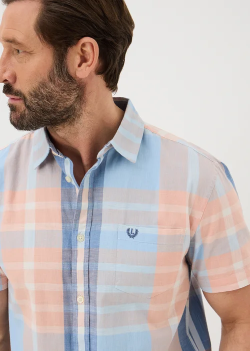 Lincoln Peach Check Short Sleeve Shirt - S Image 3