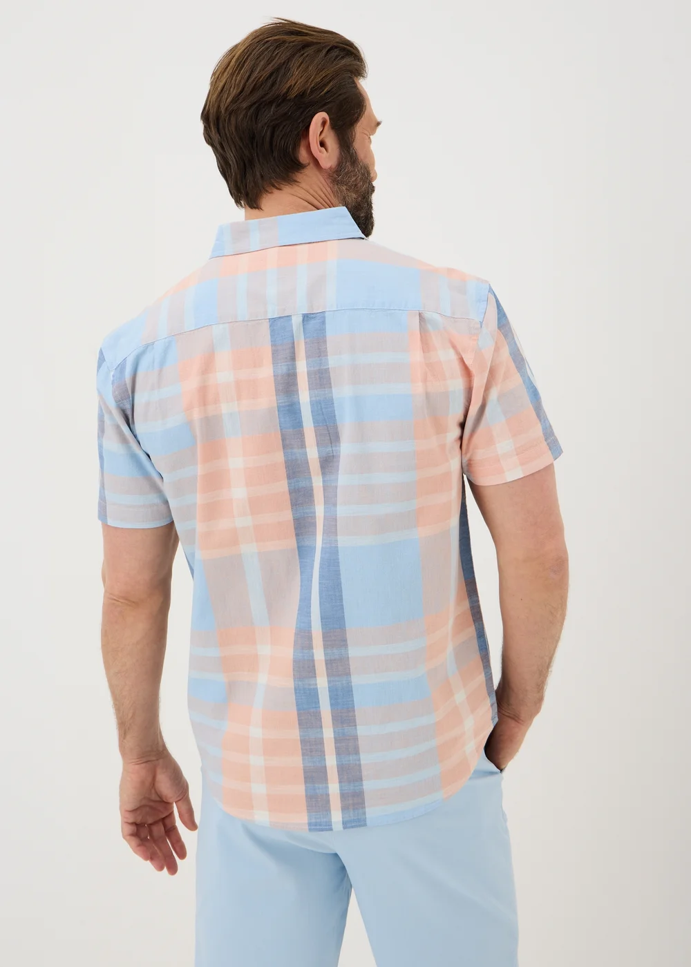 Lincoln Peach Check Short Sleeve Shirt - S Image 2