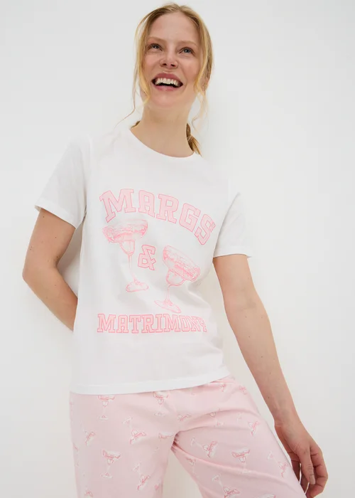 White Margs & Matrimony Bridal Pyjama Set - XS Image 1