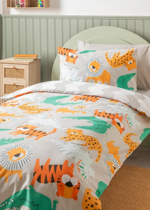 Multicolour Safari Duvet Set - Single Image 1