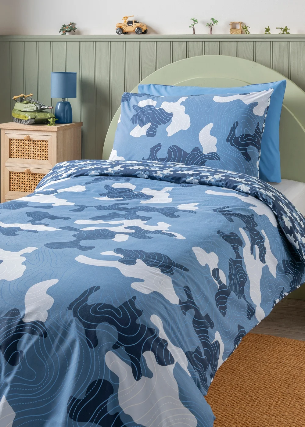 Blue Camo Duvet Set - Single Image 1