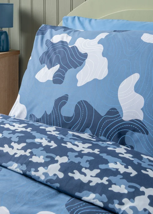Blue Camo Duvet Set - Single Image 2