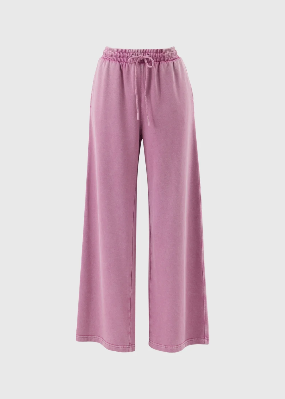 Raspberry Acid Wash Wide Leg Jogging Bottoms - Extra small Image 1