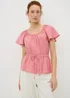 Pink Angel Sleeve Tie Waist Shirt - Size 8 Image 1