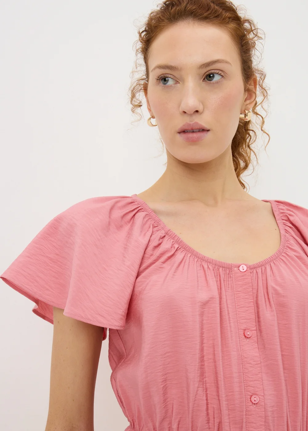 Pink Angel Sleeve Tie Waist Shirt - Size 8 Image 2