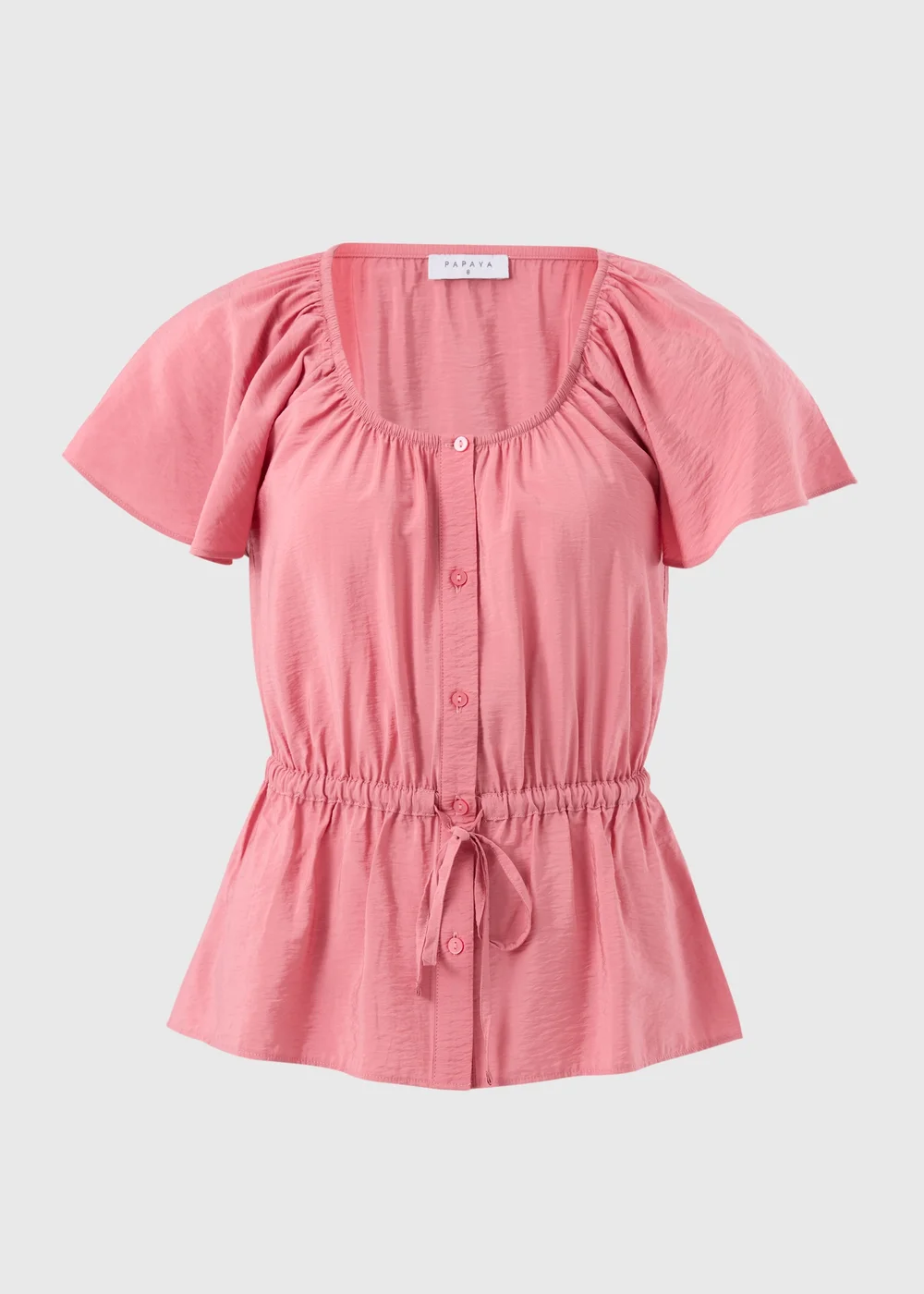 Pink Angel Sleeve Tie Waist Shirt - 24 Image 4