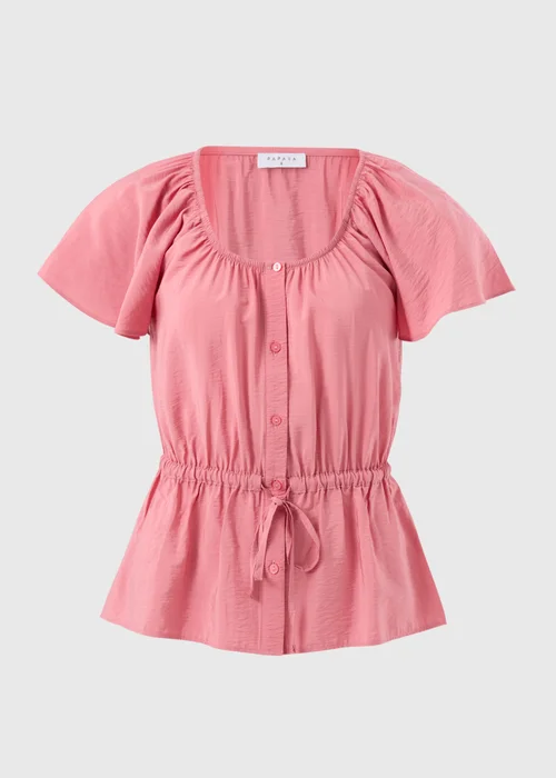Pink Angel Sleeve Tie Waist Shirt - Size 8 Image 4