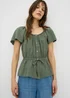 Green Angel Sleeve Tie Waist Shirt - Size 8 Image 2