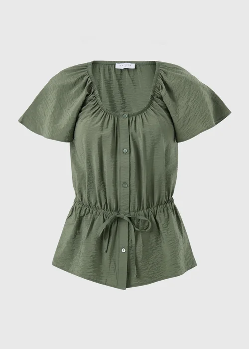 Green Angel Sleeve Tie Waist Shirt - Size 8 Image 4