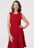 Izabel London Red Textured Sleeveless Short Skater Dress - 16 Image 4