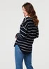 Izabel London Navy Striped Drop Shoulder Long Sleeve Top - 8 Image 2