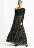 Gini London Black Clipped Jacquard Tiered Maxi Skirt - 8 Image 1