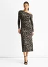 Gini London Grey Animal Jersey Animal One Shoulder Midi Dress - 10 Image 1