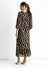 Gini London Chocolate Viscose Clipped Balloon Sleeve Maxi Dress - 14 Image 2