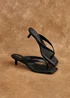 Linzi Potential Black Faux Leather Toe Post Kitten Heel - Size 4 Image 1