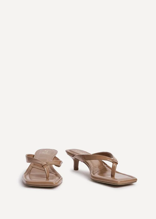 Linzi Potential Caramel Faux Leather Toe Post Kitten Heel - Size 6 Image 3