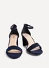 Linzi Legacy Wide Fit Navy Suede Closed Black Block Heel - Size 5 Image 3