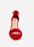 Linzi Legacy Wide Fit Red Suede Closed Black Block Heel - Size 7 Image 4