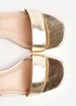 Linzi Tillie Gold Faux Leather Low Blook Heel - Size 6 Image 5