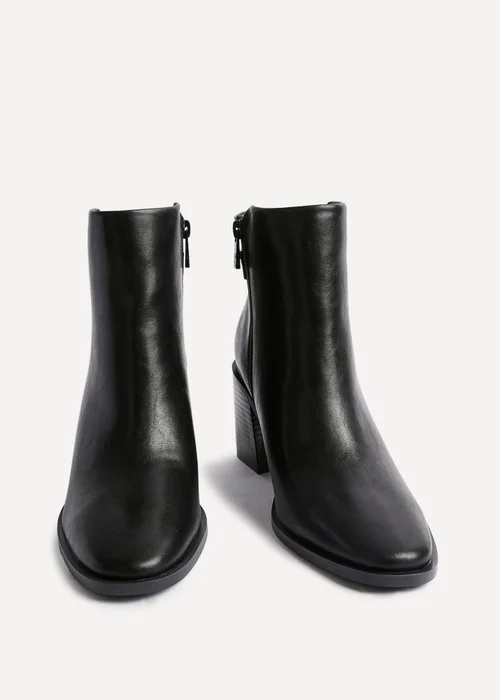 Linzi Rise Black Faux Leather Block Heeled Ankle Boot - Size 5 Image 3