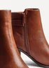 Linzi Rise Tan Faux Leather Block Heeled Ankle Boot - Size 6 Image 4