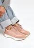 Linzi Hustle Dusky Pink Suede Mix Sports Trainers - Size 4 Image 1