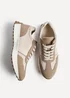 Linzi Hustle Beige Suede Mix Sports Trainers - Size 3 Image 5