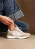 Linzi Hustle Beige Suede Mix Sports Trainers - Size 3 Image 6