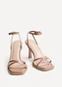 Linzi Verve Nude Faux Leather Crossover Stiletto Heel - Size 5 Image 3