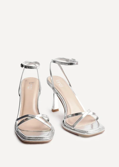 Linzi Verve Silver Crossover Stiletto Heel - Size 4 Image 3