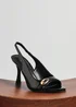 Linzi Potion Black Faux Patent Leather Peep Toe Heel - Size 5 Image 1