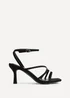 Linzi Reflect Black Faux Suede Strappy Heels - Size 7 Image 2