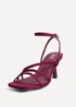 Linzi Reflect Burgundy Faux Suede Strappy Heels - Size 7 Image 5