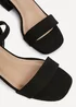 Linzi Carlie Wide Fit Black Faux Suede Low Block Heel - Size 6 Image 5