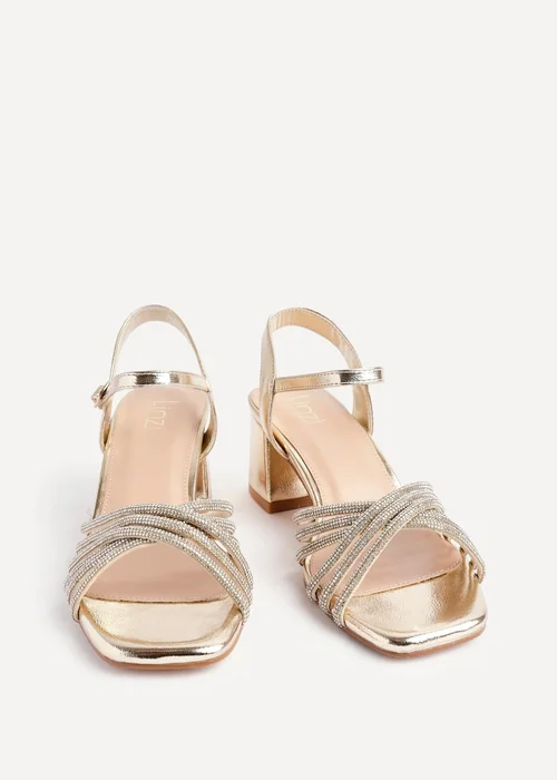 Linzi Strictly Wide Fit Gold Block Heel - Size 5 Image 3