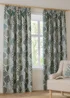 Wylder Ophelia Jacquard Floral Room Darkening Pencil Pleat Curtain Pair Green/White - 46W X 54D (117x137cm Image 2