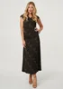 Izabel London Black Polka Dot Cap Sleeve A-Line Maxi Dress - 12 Image 1