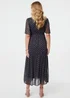 Izabel London Blue Printed Sheer Layered Empire Maxi Dress - 10 Image 2