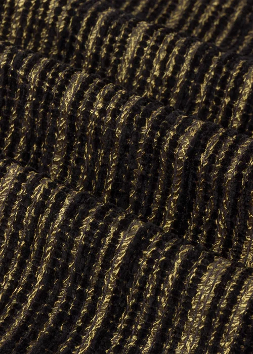 Paoletti Jupiter Chenille Jacquard Eyelet Curtain Pair Black/Gold - 46W X 54D (117x137cm Image 6
