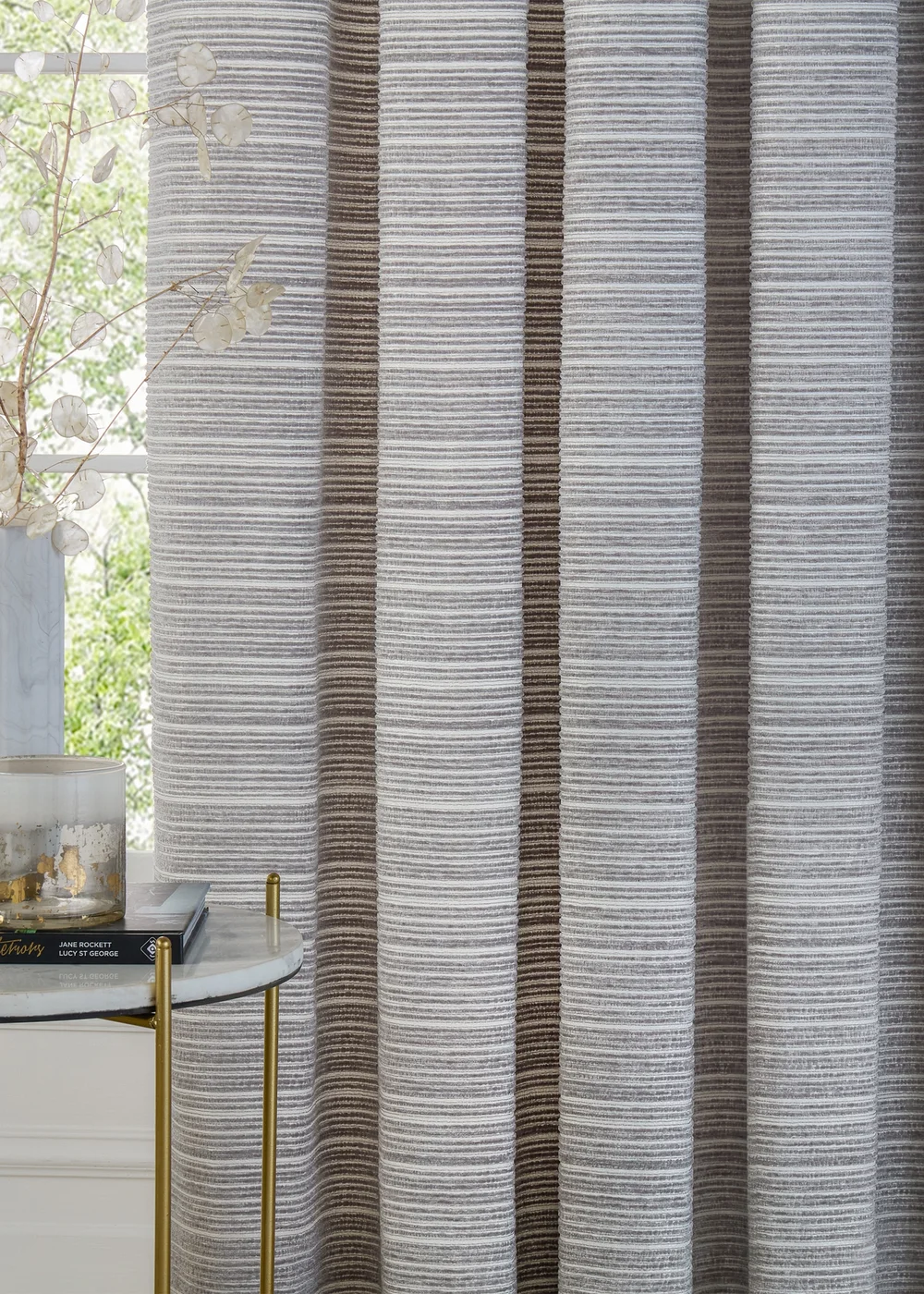 Paoletti Jupiter Chenille Jacquard Eyelet Curtain Pair Silver - 46W X 54D (117x137cm Image 5