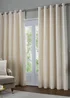 Paoletti Jupiter Chenille Jacquard Eyelet Curtain Pair Ivory/Gold - 46W X 54D (117x137cm Image 2
