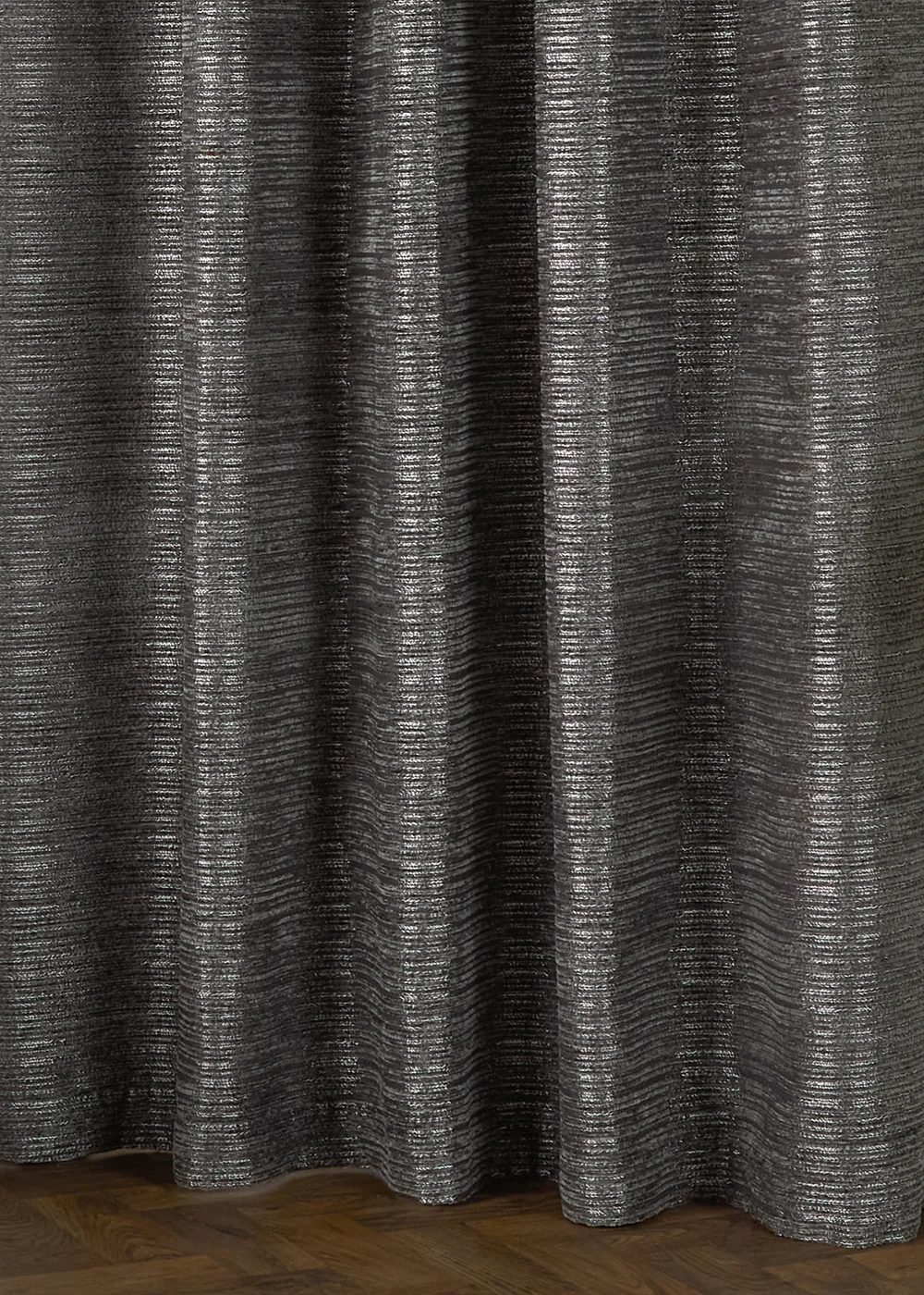 Paoletti Jupiter Chenille Jacquard Eyelet Curtain Pair Graphite - 46W X 54D (117x137cm Image 4