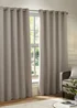 Paoletti Galaxy Chenille Room Darkening Eyelet Curtain Pair Silver - 46W X 54D (117x137cm Image 2