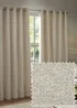 Paoletti Galaxy Chenille Room Darkening Eyelet Curtain Pair Ivory - 46W X 54D (117x137cm Image 1