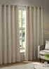 Paoletti Galaxy Chenille Room Darkening Eyelet Curtain Pair Ivory - 46W X 54D (117x137cm Image 2