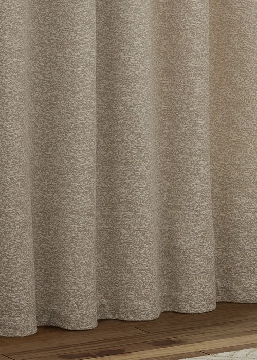 Paoletti Galaxy Chenille Room Darkening Eyelet Curtain Pair Ivory - 46W X 54D (117x137cm Image 4