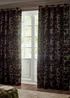 Paoletti Bamboo Jacquard Room Darkening Eyelet Curtain Pair Black - 46W X 54D (117x137cm Image 2