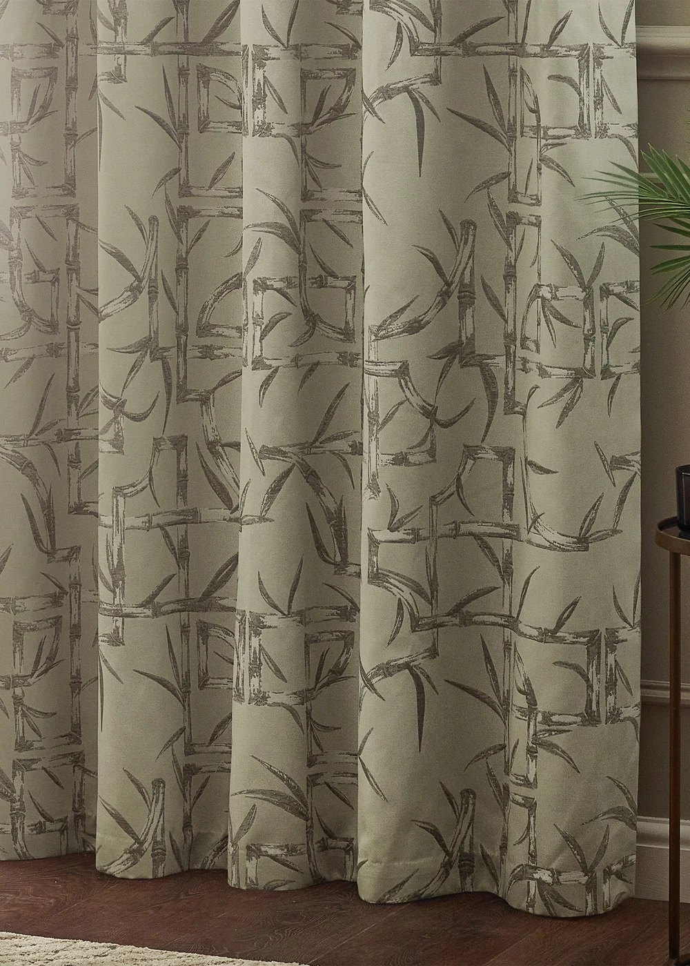 Paoletti Bamboo Jacquard Room Darkening Eyelet Curtain Pair Champagne - 46W X 54D (117x137cm Image 4