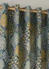 Wylder Nature Ophelia Floral Jacquard Room Darkening Eyelet Curtain Pair Blue/Saffron - 46X X 72D (116x183cm) Image 3