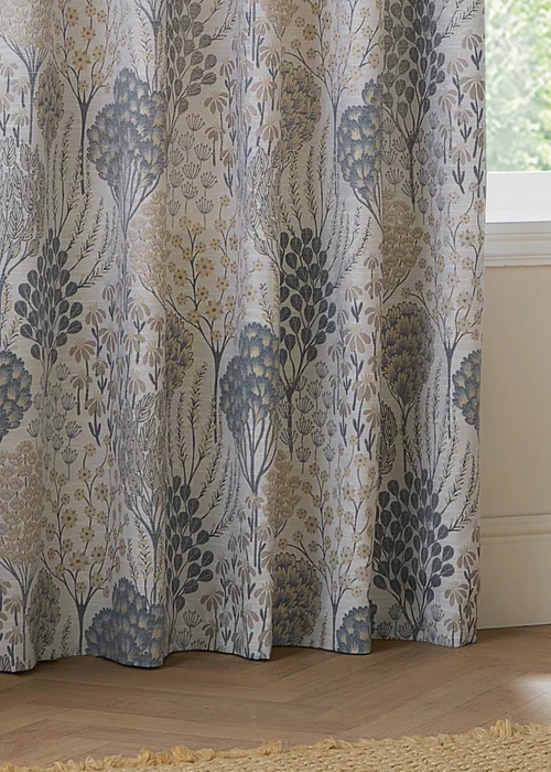 Wylder Nature Ophelia Floral Jacquard Room Darkening Eyelet Curtain Pair Wedgewood - 46W X 54D (117x137cm Image 4